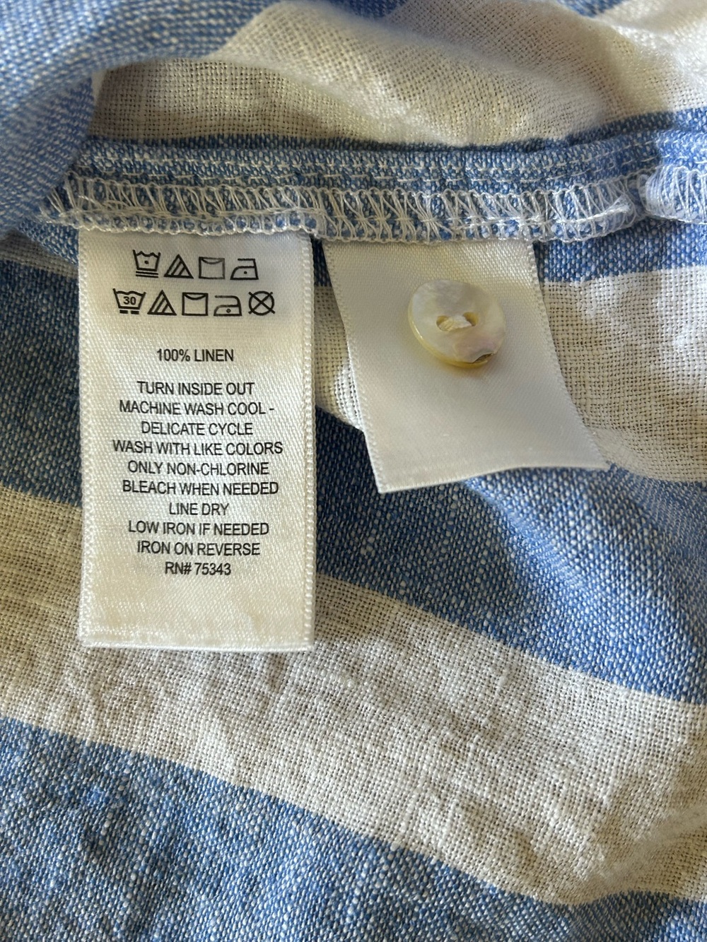 C&C California Striped Linen Top Sz Small - Picture 5 of 7